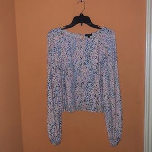 AFRM ditsy print long sleeve blouse